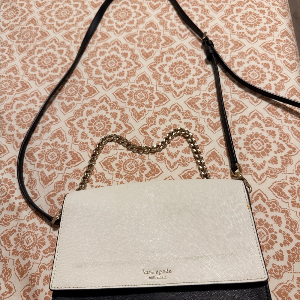 Kate Spade Elegant Black and White Crossbody Bag